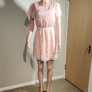 Sugarlips Light Pink Mini Dress with Floral Design